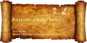 Kaiszer Lavínia névjegykártya